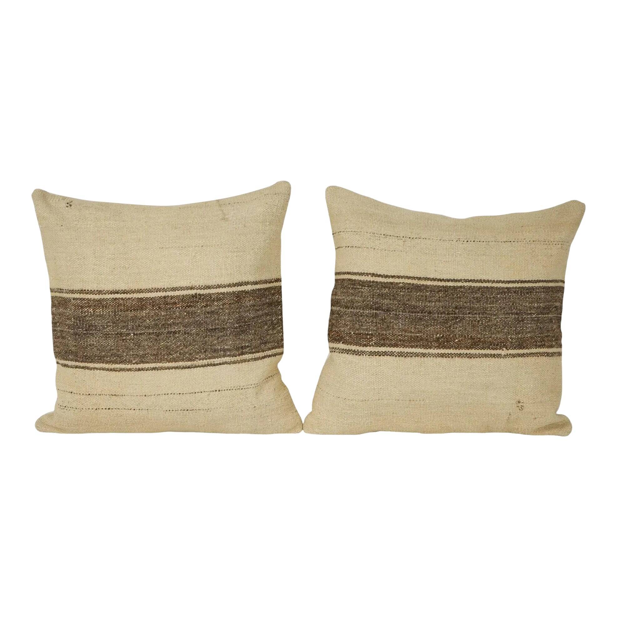 Set of 2 vintage Turkish cushion covers 58x61 cm