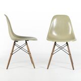 Grey Yellow Pair (2) Vitra Vintage Original Eames DSW Side Shell Chairs