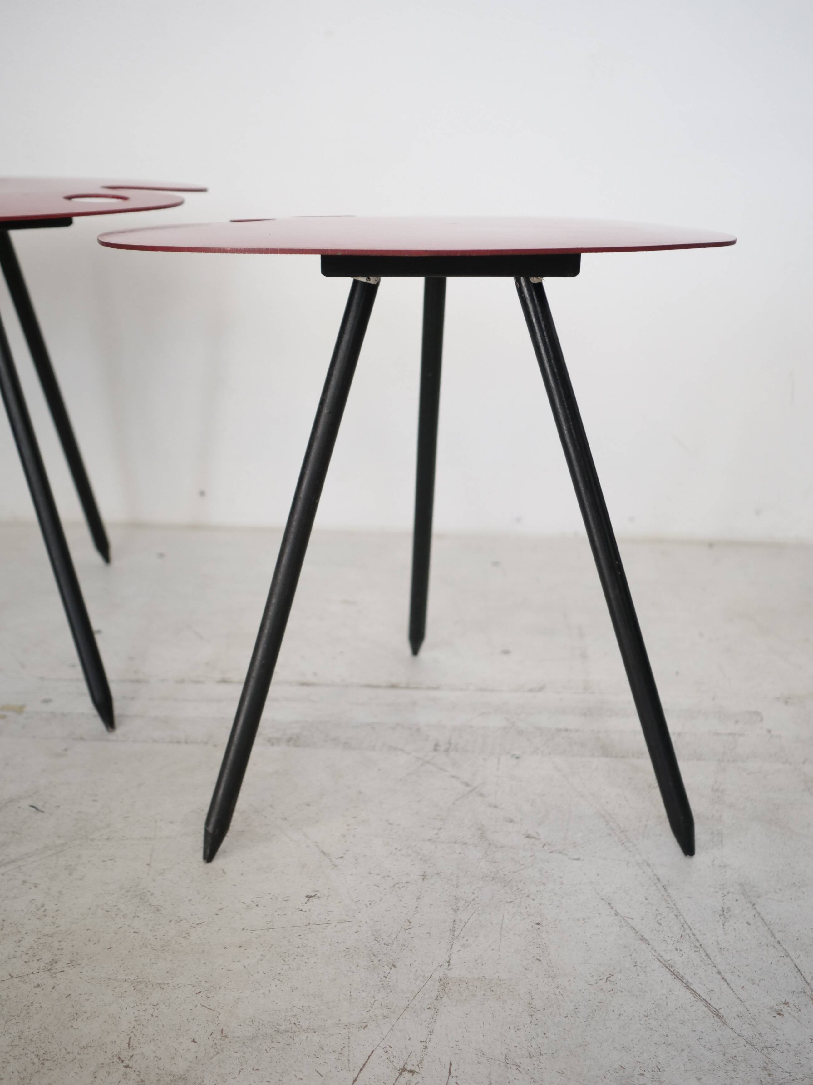 2 tables "Pic-Nic" par Lucien de Roeck pour Bois Manu