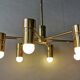 Luster 6 Italian gilded brass fires 1970