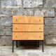 Commode vintage bois clair pieds métal 1950 1960