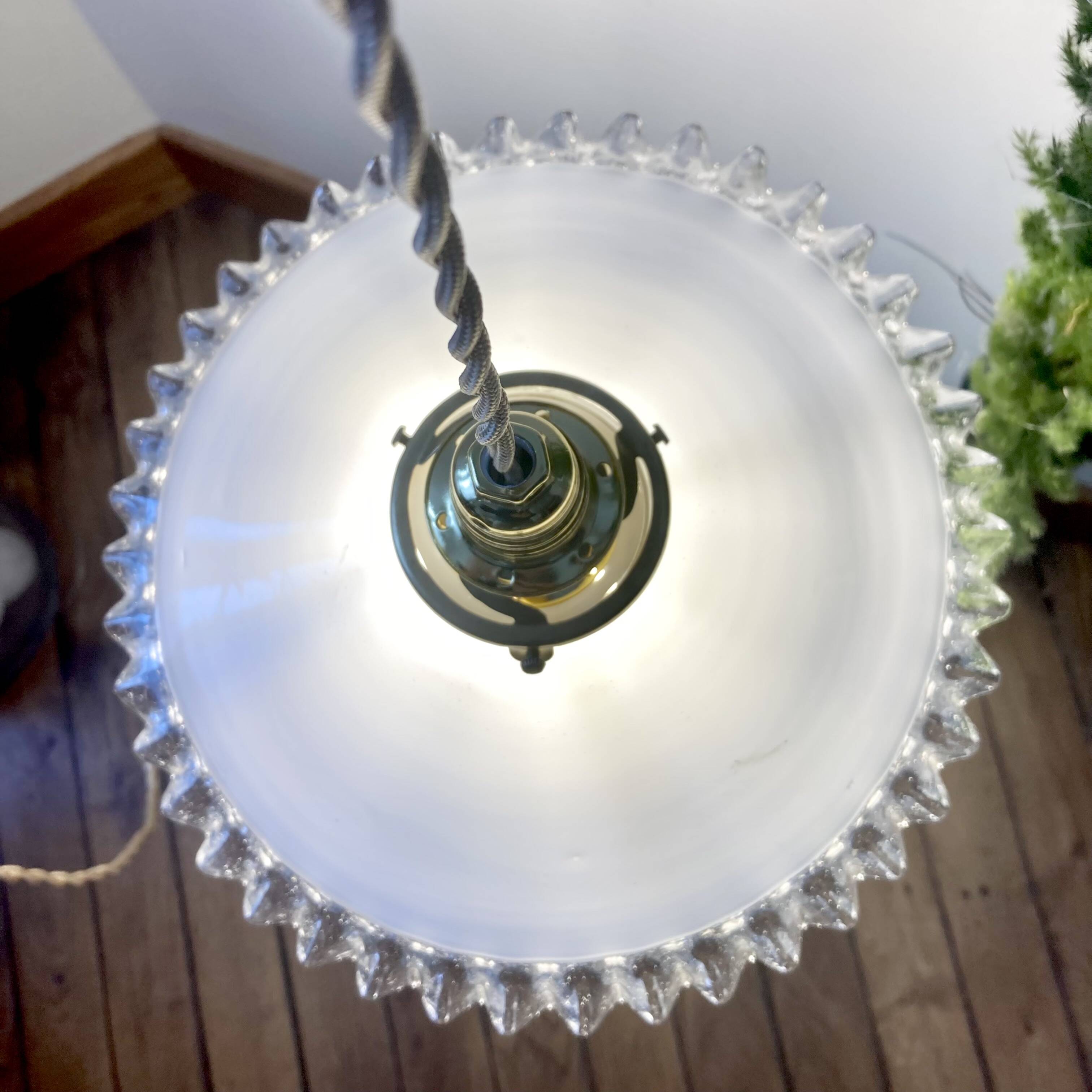 Pendant lamp, portable lamp, old opaline