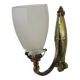 Vintage wall lamp in brass and frosted glass 1950s