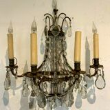 Pair of wall lamps bronze basket and grapevines XX century