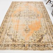 6x9 Peach Yellow Soft Pastel Turkish Vintage Rug, 185x276Cm SK 5250