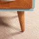 Pair of vintage bedside tables completely redesigned in blueberry on compass feet in solid oak tinted teak