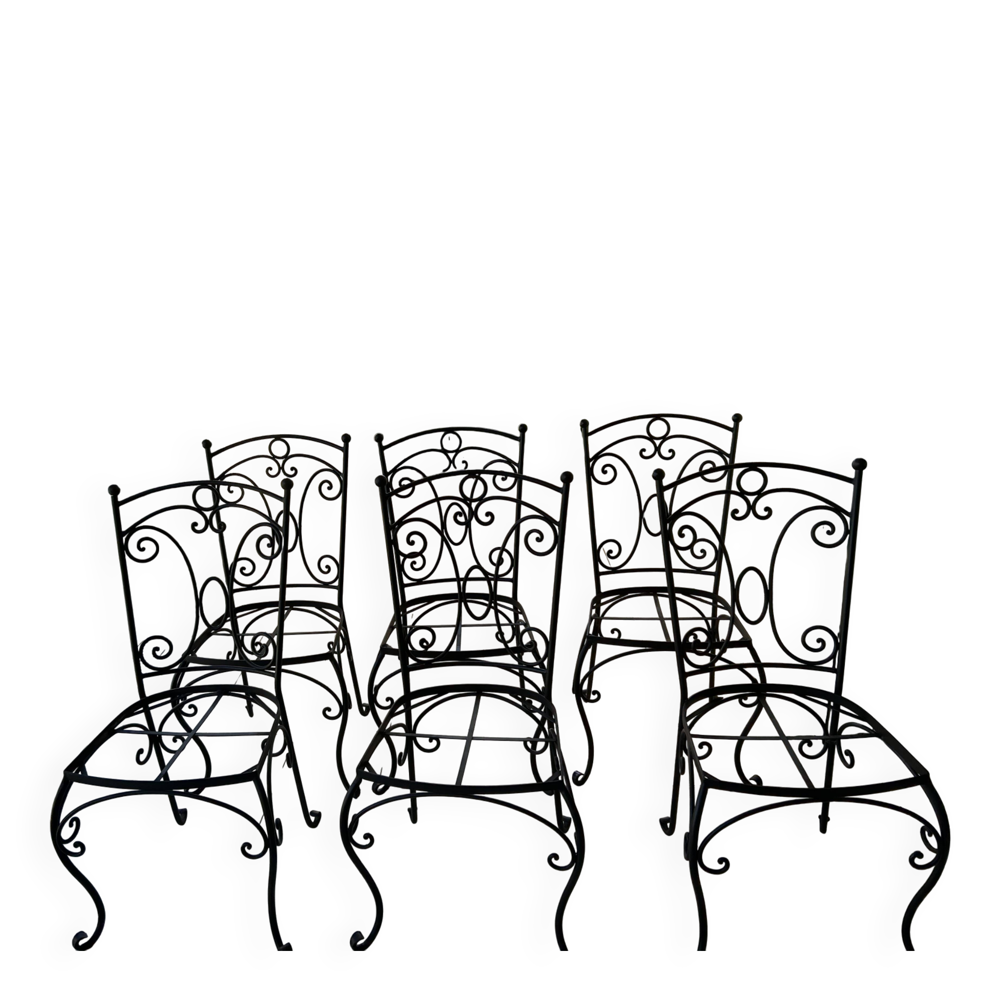 lot 6 chaises en fe forgé