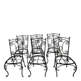 lot of 6 wrought iron chairs
