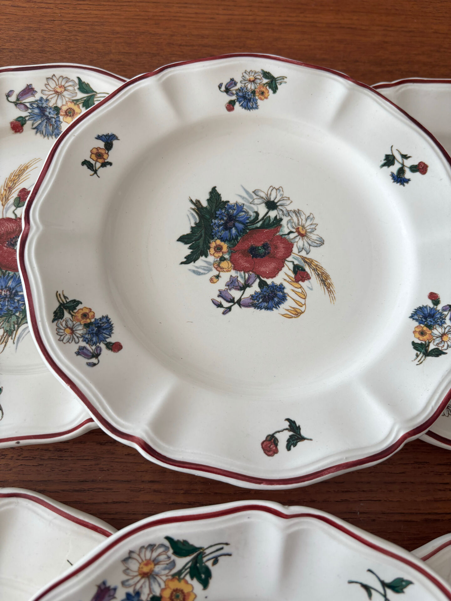 Set of 6 dessert plates Sarreguemines – Agreste model - earthenware