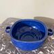 Blue glazed stoneware dish