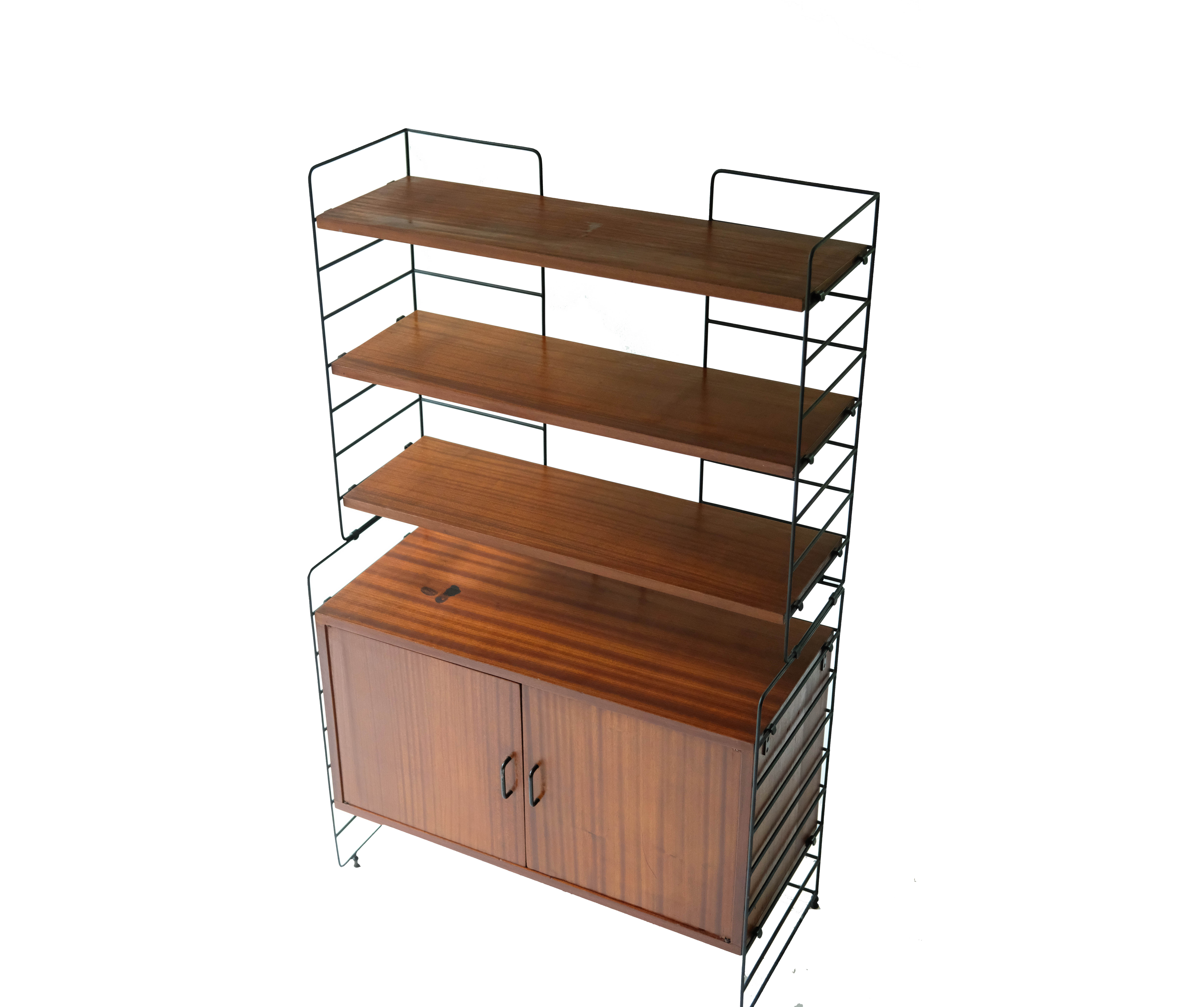 Danish free standing string shelfs, Denmark, 1960's