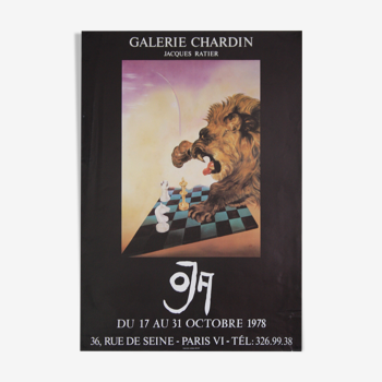 Affiche originale 65x45 J. Ratier galerie Chardin 1978