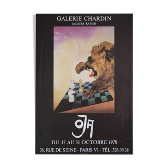 Affiche originale 65x45 J. Ratier galerie Chardin 1978