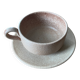 Large stoneware cup + saucer