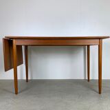 Danish MIdCentury Drop Leave Table in Teak Arne Vodder Style, 1960s Denmark