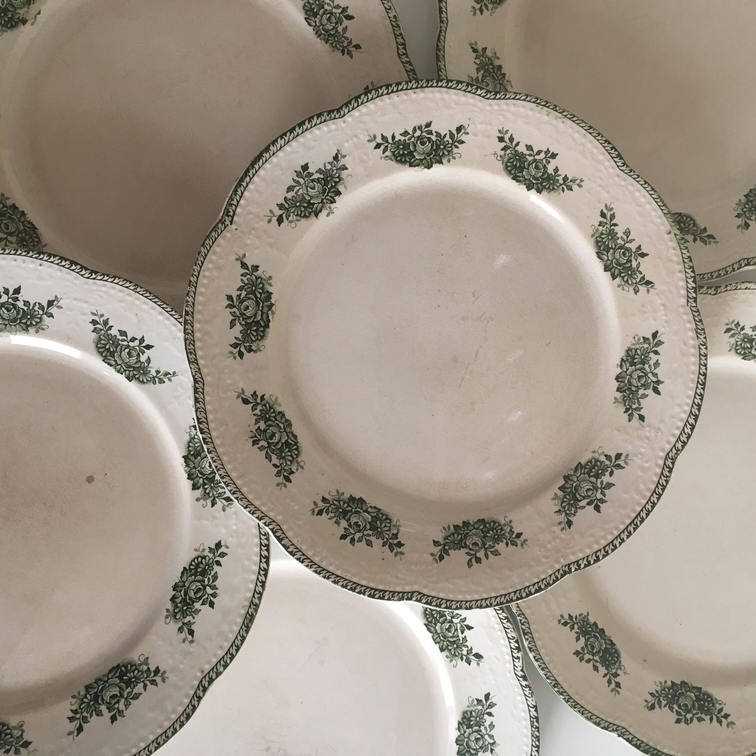 Lot of 6 porcelain dessert plates Badonviller "Richelieu"