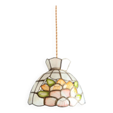 Mother-of-pearl suspension with art deco flowers