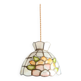 Mother-of-pearl suspension with art deco flowers