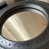 Wooden mirror on foot