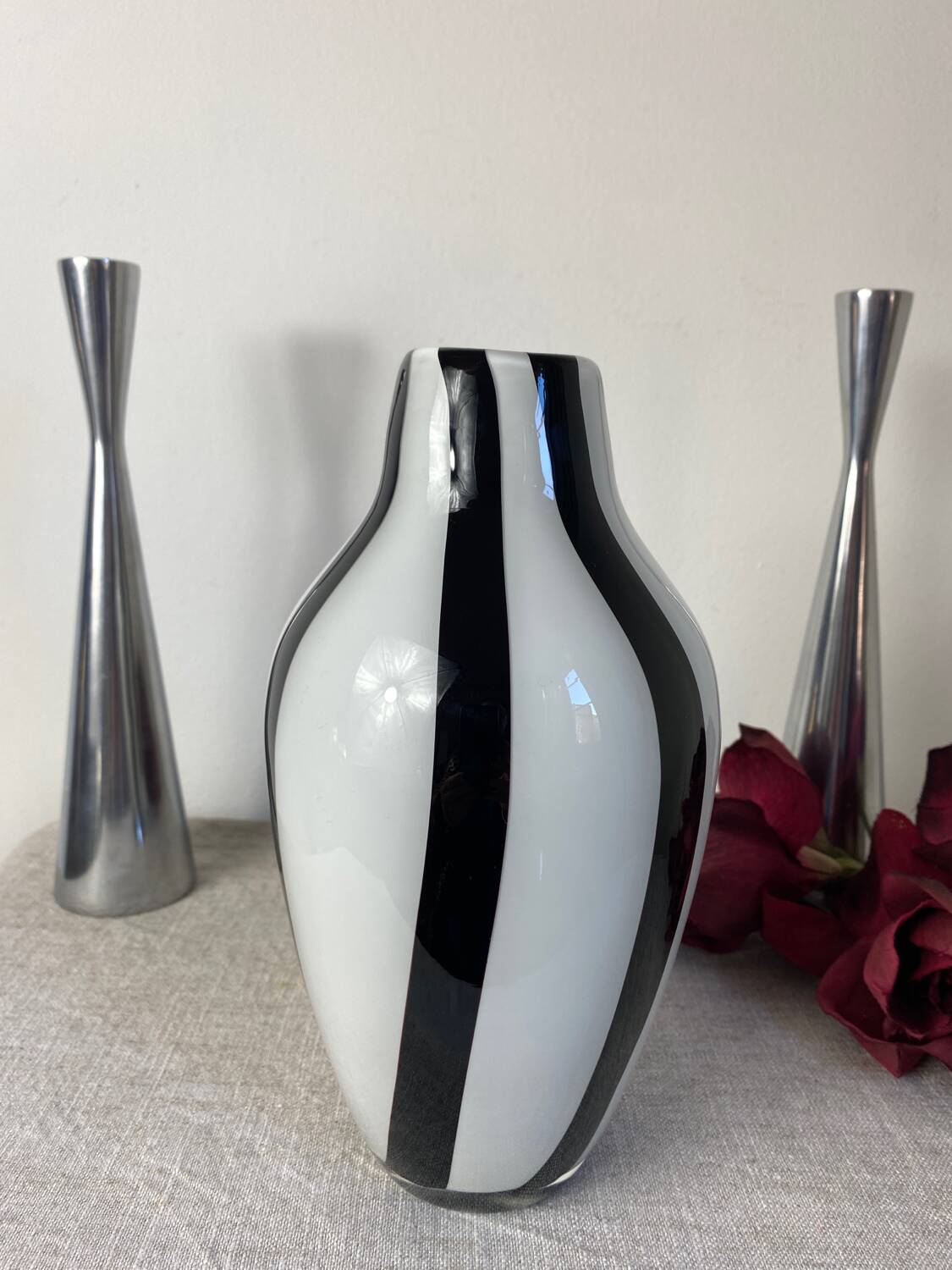 Designer two-tone glass vase