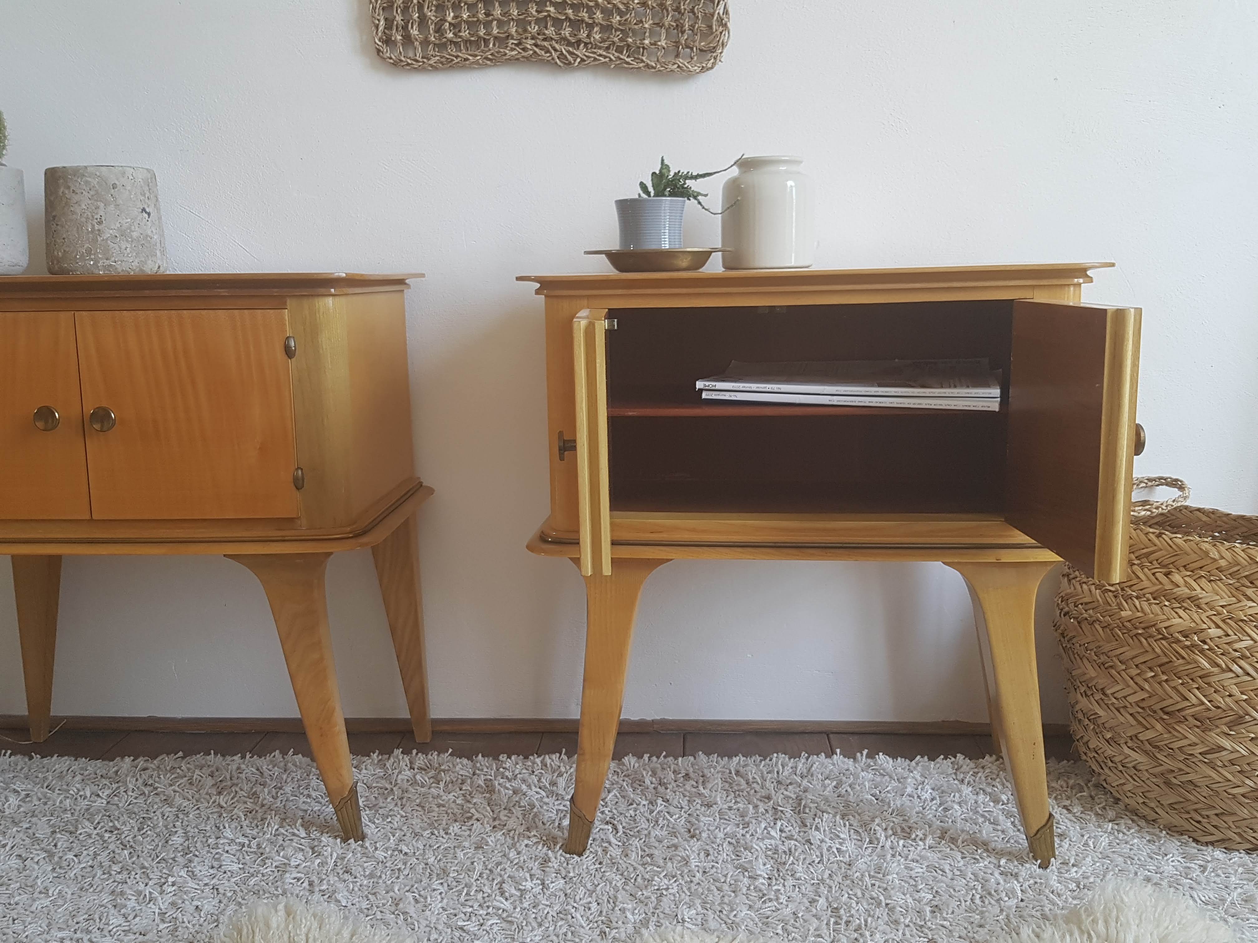 Pair of bedside tables-compass-circa 1960-Scandinavian spirit