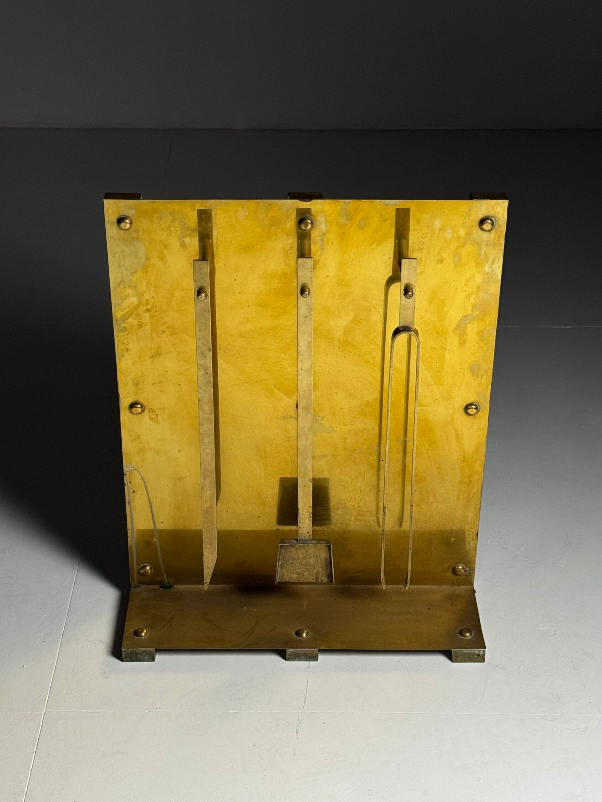 Brass fireplace set 1960s