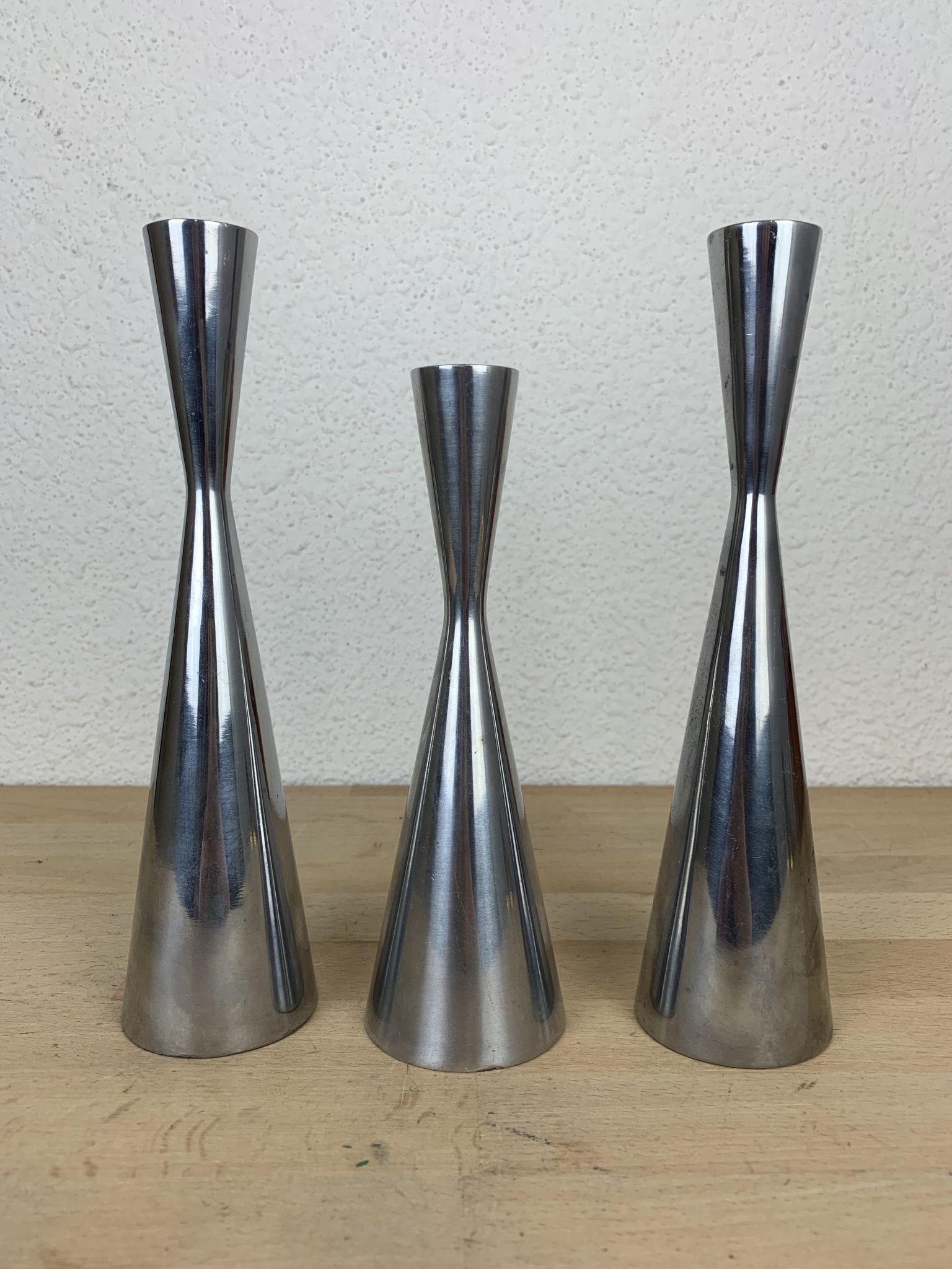 Trio diabolo aluminum candle holders by Erika Pekkari for Ikea