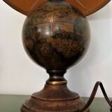 Desk lamp world map globe lampshade herbarium