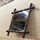 Mirror 45x51cm rectangular wood imitation bamboo 1960