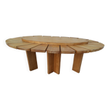 Vintage daisy shaped wooden coffee table