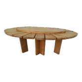 Vintage daisy shaped wooden coffee table