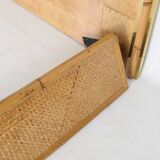 Lit vintage en laiton et bambou