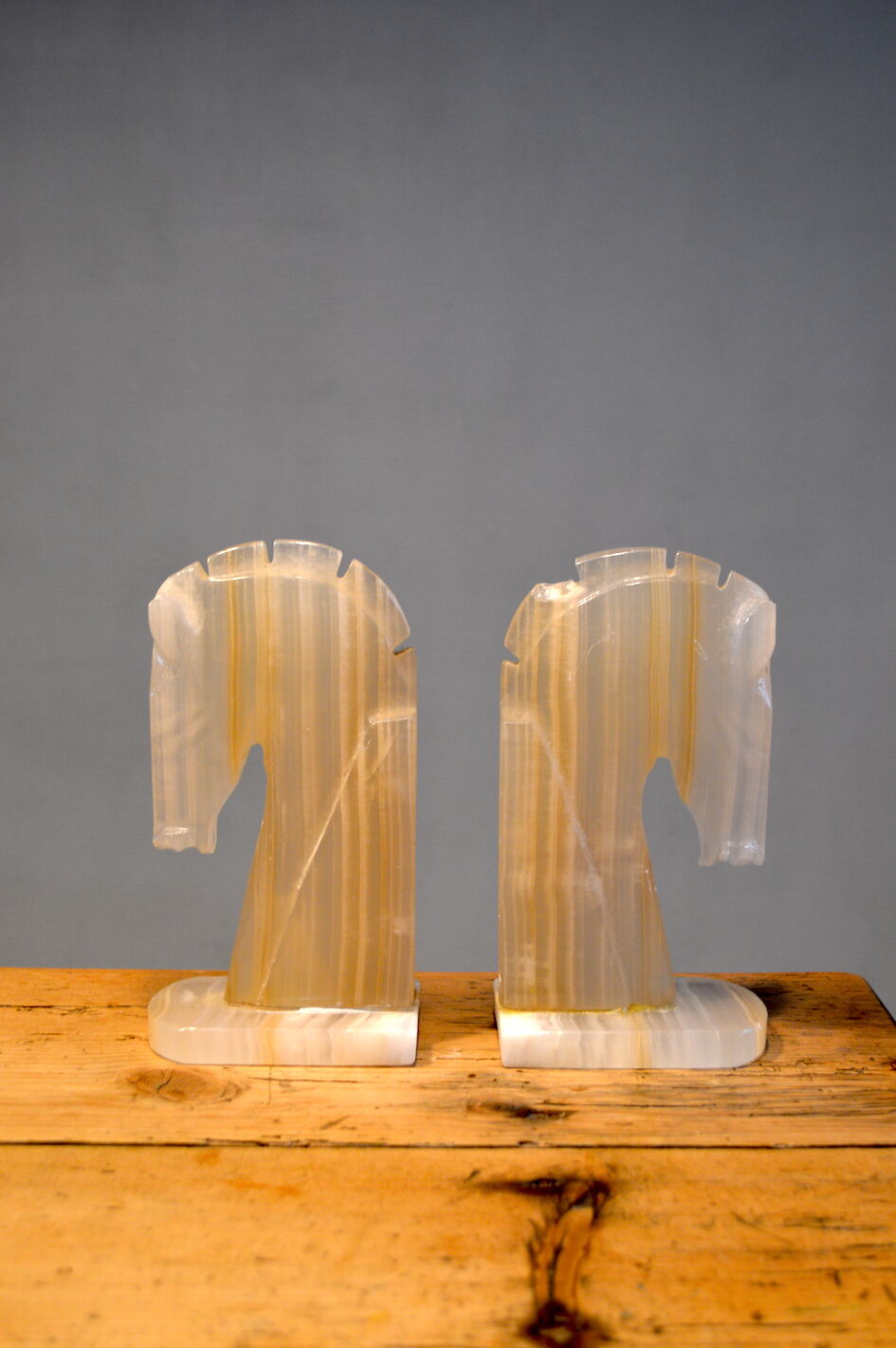 Pair of greenhouse books horses in onyx