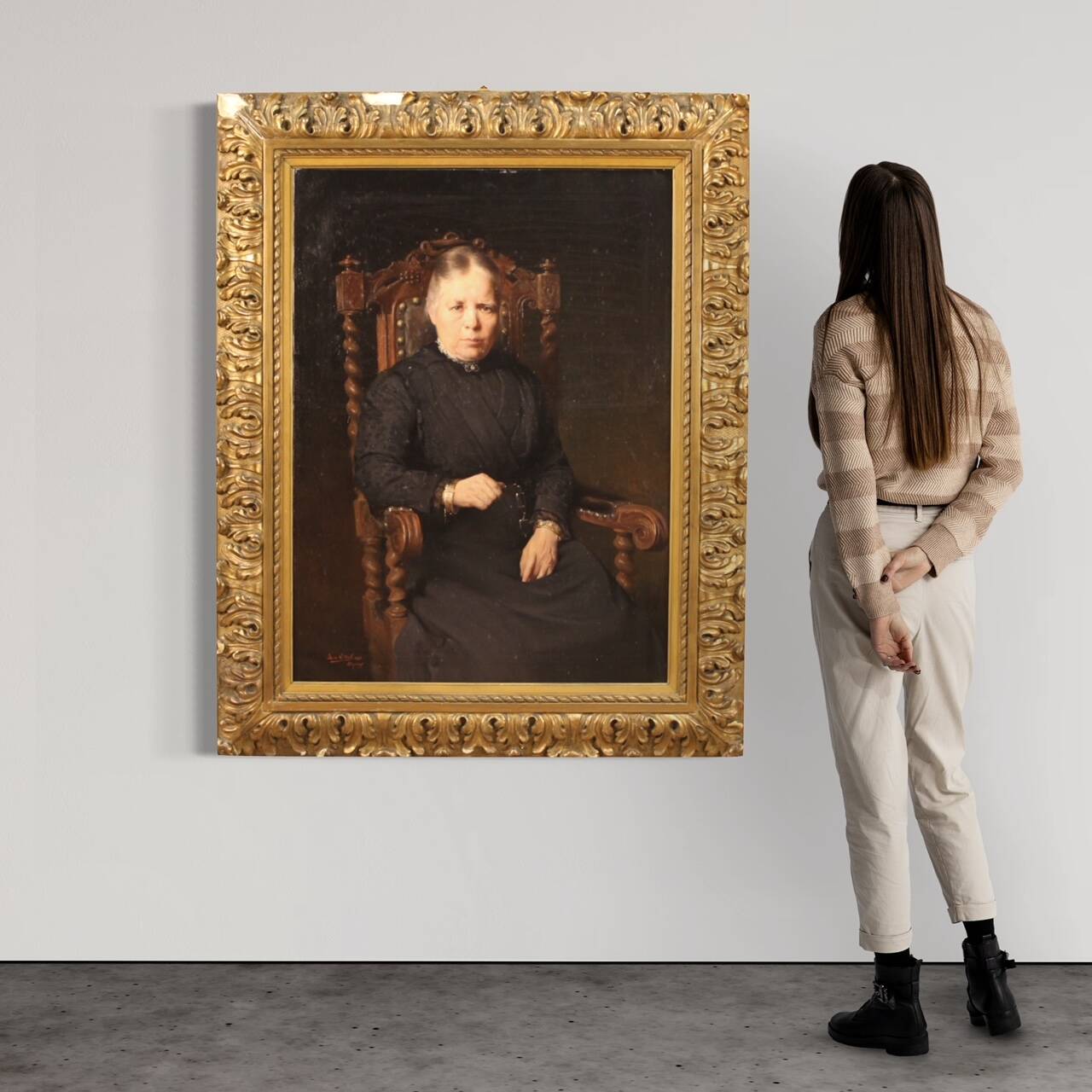 Portrait d'une dame belge daté de 1920
