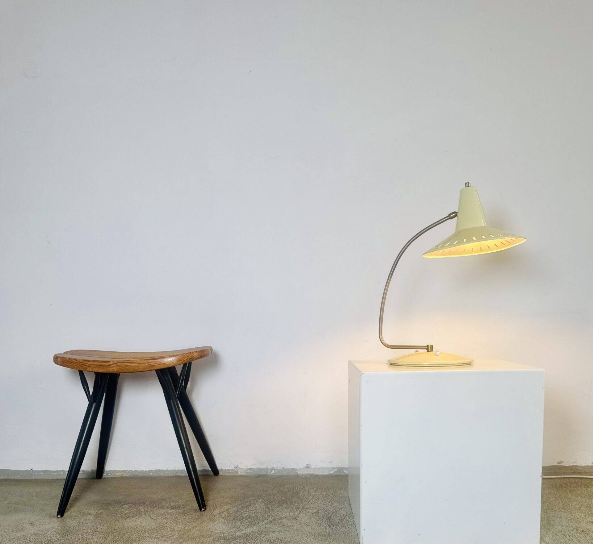 Perforated Saucer-Shaped Table Lamp Anvia Nederland, The Netherlands 1950S