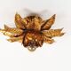 Wonderful large gilded Florentine flush mount light by Masca