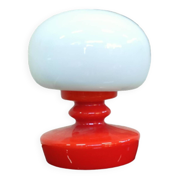 Opaline glass table lamp by Stepan Tabery for Valasske Mezirici 1970