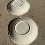 2 white hollow plates flower shape Gien D: 21,5cm