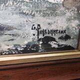 Painting - Oil on panel Mountain landscape river signed Gabriel Pinson