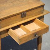 Vintage wooden writing desk, vintage wooden desk, desk secretary, wooden furniture, decoration