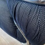 Chauffeuse velour et chrome style Gianfranco Frattini