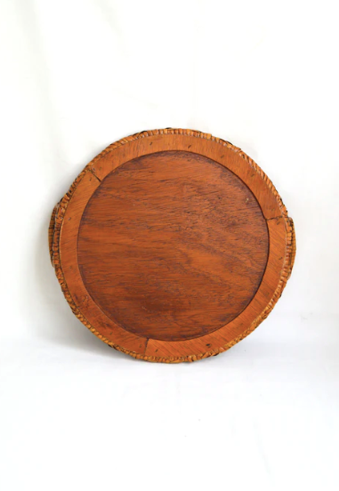 Rattan serving tray