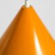 Original 1970s orange metal pendant lamp by Louis Poulsen model Billiard