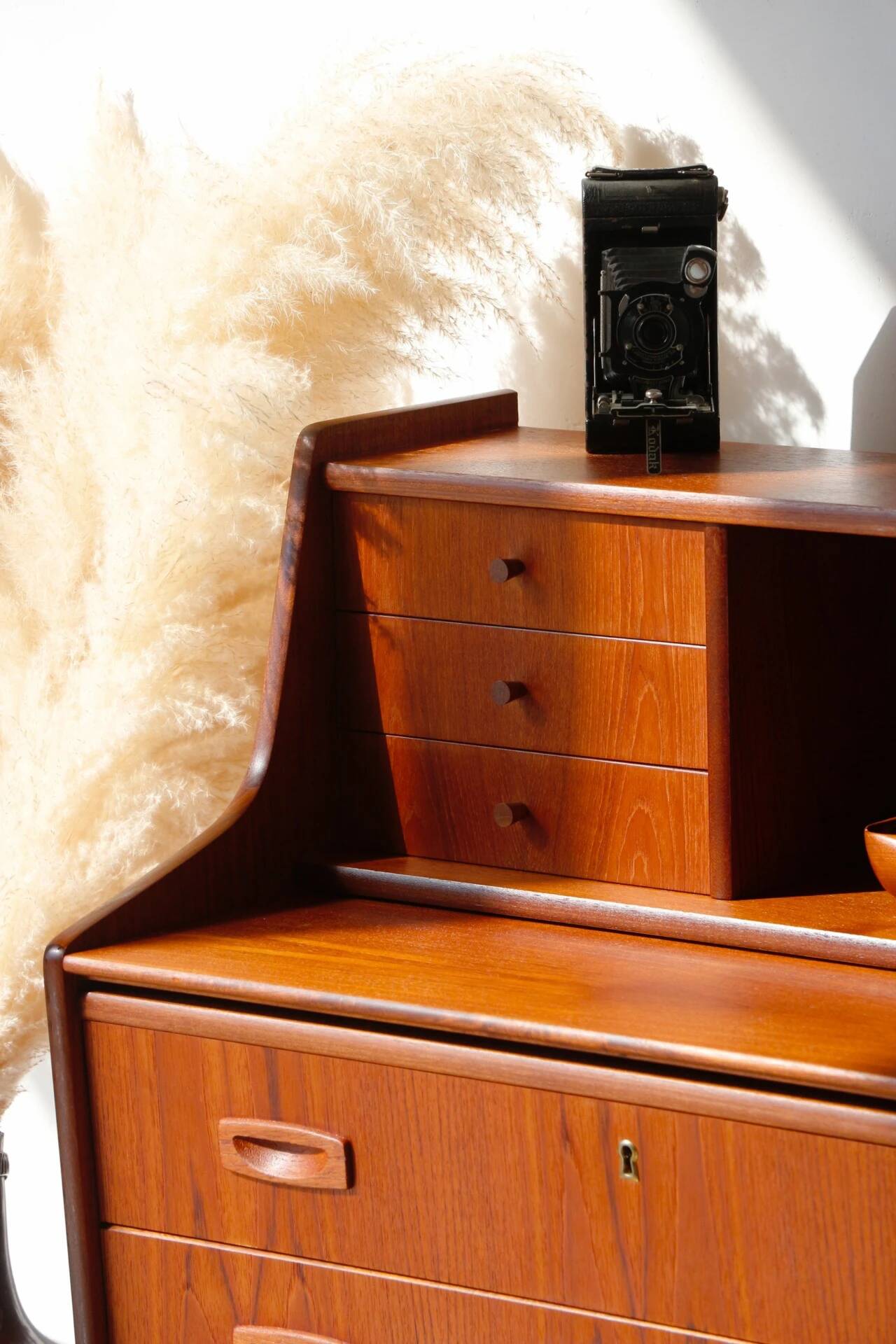 Danish vintage teak secretary | Restored Scandinavian desk