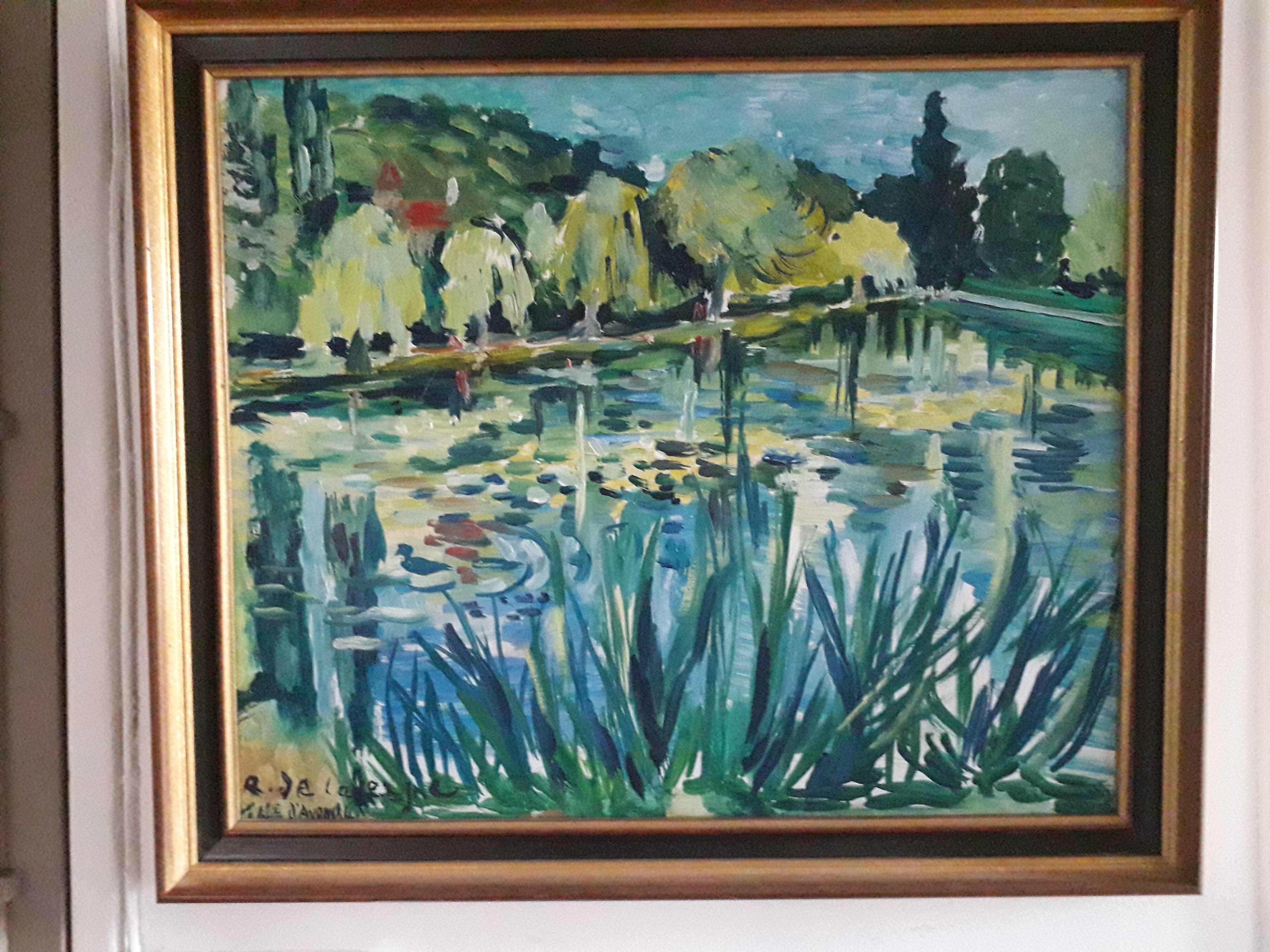 Landscape oil painting of Ville d'Avray