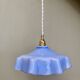 Vintage blue opaline lampshade pendant light