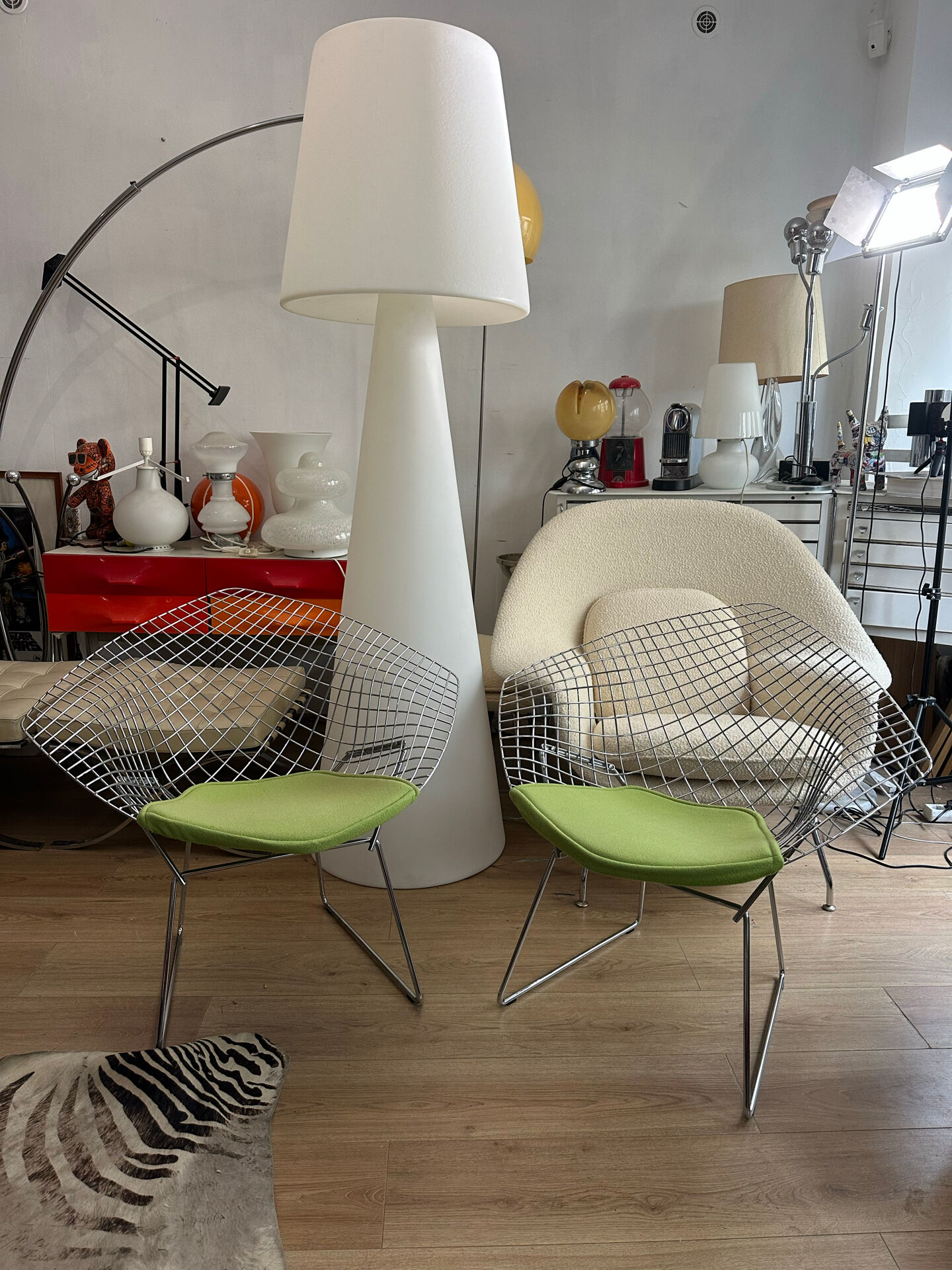 Pair of Diamond Bertoia chairs for Knoll Studio.