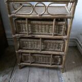 Vintage rattan chest of drawers