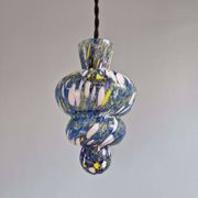 A pair of multicoloured blown glass suspensions, Murano, 1950-60.