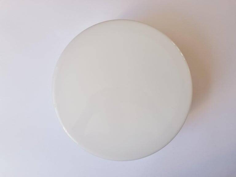 Large Midcentury Flush Mount Milk Glass, RZB Leuchten, Germany, 1970s